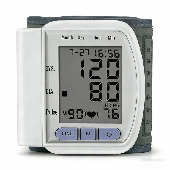 Wrist Blood Pressure Monitor - Fully Automatic, Portable BP Cuff with Large LCD Screen, Stores 120 Readings & Carry Case - Accurate & Easy to Use