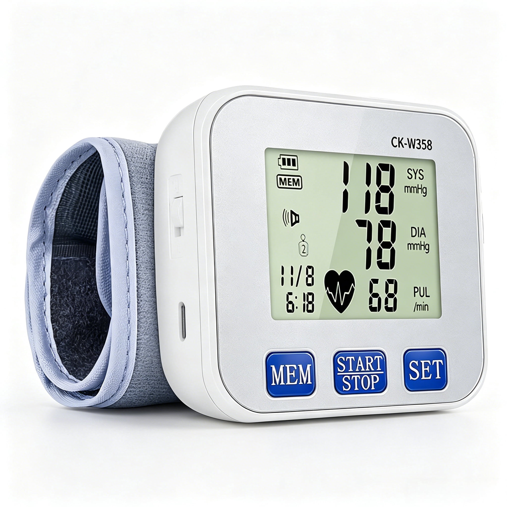 Wrist Blood Pressure Monitor with Voice Prompts—A Portable Digital Blood Pressure Monitor Ideal for Home, Travel, and the Office