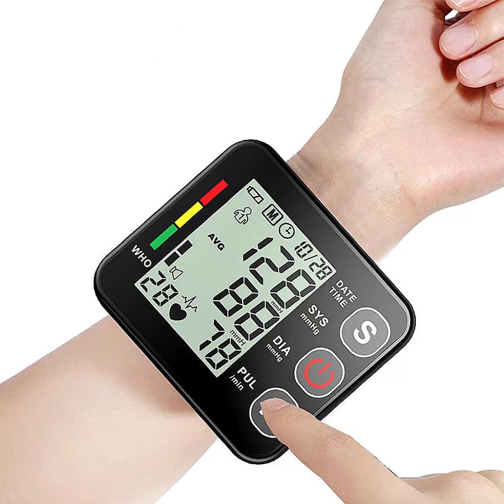 Wrist Blood Pressure Monitors,Blood Pressure Monitor Large LCD Display,with Dual 99*2 Memory Voice