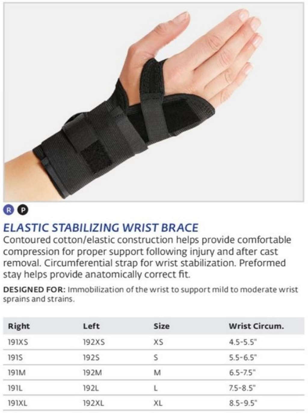 DJO Bell-Horn Elastic Stabilizing Wrist Brace Left X-Large