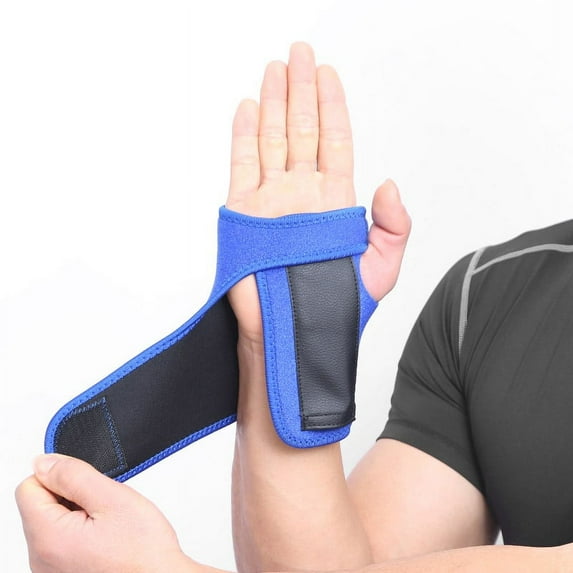 Wrist Brace - Carpal Tunnel Hand Compression Support Wrap for Men, Women, Tendinitis, Bowling, Sports Injuries Pain Relief - Removable Splint - Universal Ergonomic Fit, One Size (Left)
