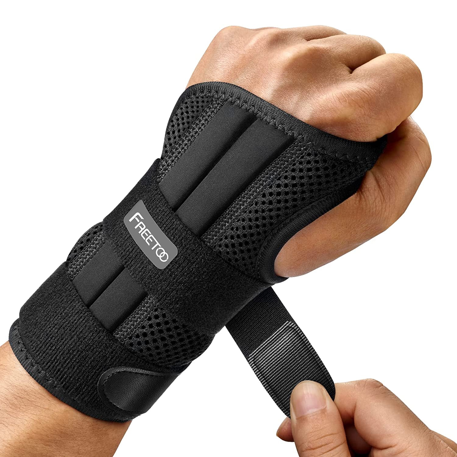 Wrist Brace for Carpal Tunnel Relief Night Support , Maximum Support with 3 Stays Women Men Adjustable Splint Right Left Hands Tendonitis, Arthritis Sprains