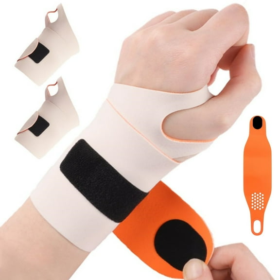 Wrist Brace for Carpal Tunnel Relief, Ultra-Thin Wrist Wraps Compression for TFCC Tear,Elastic Adjustable Wrist Wrap for Tendonitis,Ulnar Wrist Night Support for Repetitive Wrist Sprain,2 Pcs Beige