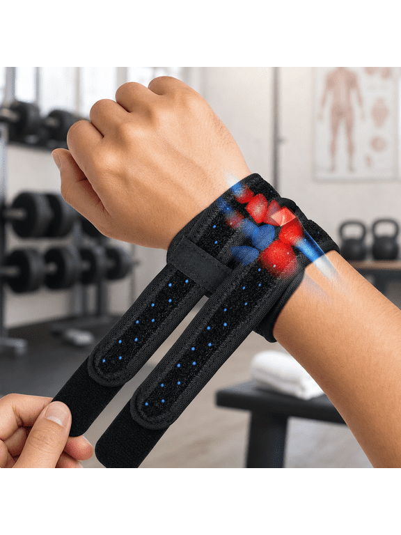 TFCC Wrist Brace,Adjustable Wristband Wrist Wraps Support for Fitness Weightlifting Tennis Tendonitis Carpal Tunnel Arthritis Pain ReliefOne Size Fits Most, Adjustable(Black, 2 Pack)