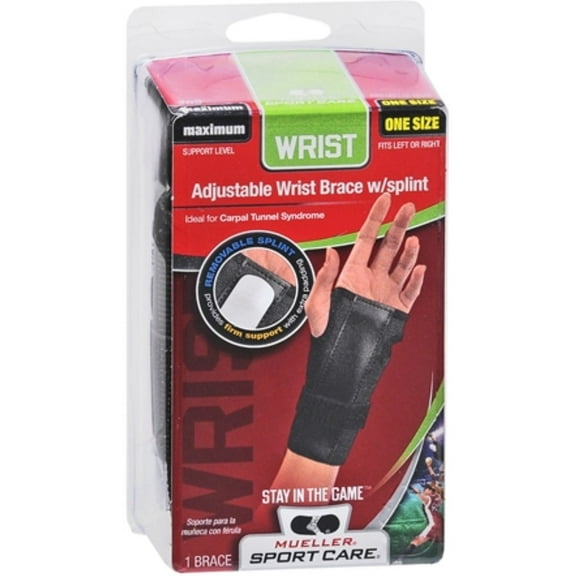 Wrist Brace With Splint One Size Black [300] 1 Each