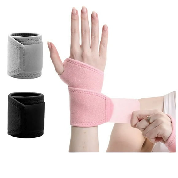 Wrist Brace Wraps for Carpal Tunnel Arthritis Tendonitis, Hand Support-3 PiecesBlack + Pink + Grey