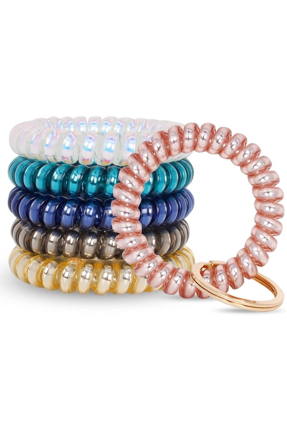 Wrist Coil Keychain Car Key Holder Key Ring Bracelet Plastic Spiral Spring Flexible Stretchable Wrist Band