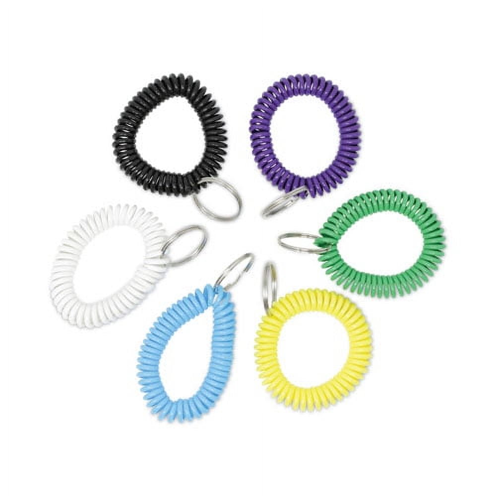 Wrist Coil Plus Key Ring, Plastic, Assorted Colors, 6/pack | Bundle of ...