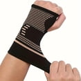 thumbnail image 1 of Wrist Compression Sleeve Copper Infused Knitted Sports Wrist Brace Anti-Sprain Wrist Support for Volleyball, Basketball, Fitness, Tennis, Arthritis Pain Relief & Daily Wear Use, 1 of 3