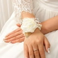 thumbnail image 1 of Wrist Corsage 2/4 Packs Wedding Bridal Wrist Flower Rose Wristband Corsage Flower for Bride Bridesmaid Perfect for Wedding, Prom, Party(colorful), 1 of 7