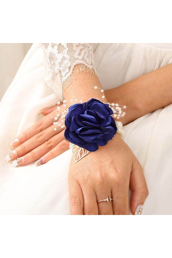 Wrist Corsage 2/4 Packs Wedding Bridal Wrist Flower Rose Wristband Corsage Flower for Bride Bridesmaid Perfect for Wedding, Prom, Party(colorful)