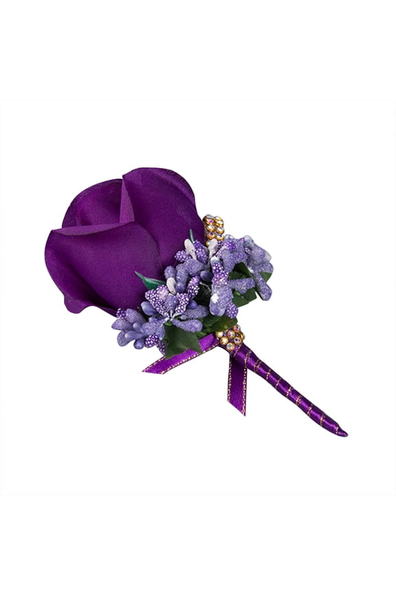 Wrist Corsage Bracelet, Elegant Artificial Silk Rose And Leaf Design With Crystal Embellished Bow, Adjustable Bracelet And Pin Back For Secure Wear, Ideal For Wedding Anniversary