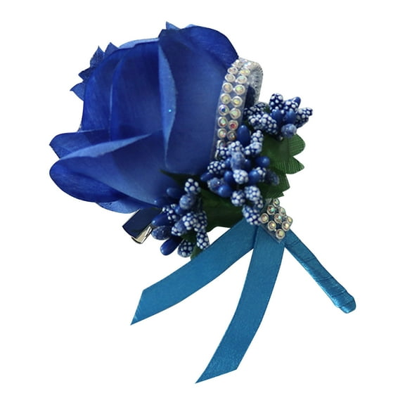 Wrist Corsage Bracelet Set Artificial Rose Leaf Corsage With Adjustable Wristband And Crystal Bow Decoration Crafted By Skilled Craftsmen For Wedding Anniversary Prom Party