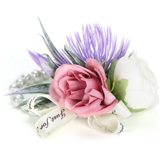 Wrist Flower Bridal Bridesmaid Artificial Pearl Bracelet Wrist Corsage Bracelet for Wedding