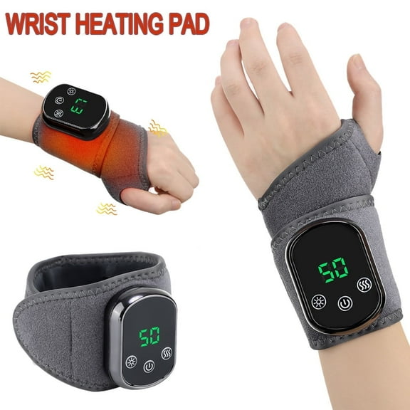 Wrist Heating Brace, Rechargeable Cordless Heating Wrist Wrap with Heat and Vibration, Portable Hand Wrap Brace to Keep Wrist Warmers Carpal Tunnel Relief Hand Massager