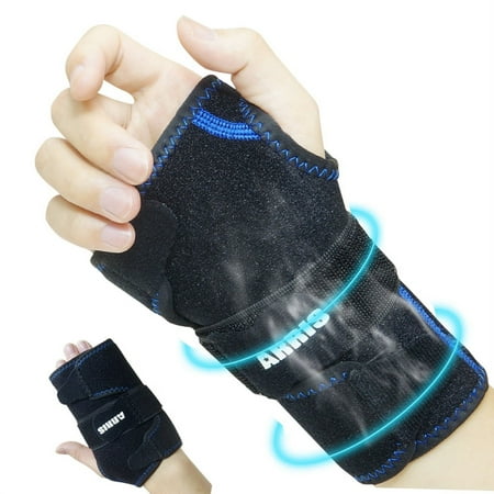 Wrist Ice Pack Wrap - Hand Support Brace with Reusable Gel Pack / Hot Cold Therapy for Pain Relief of Carpal Tunnel, Rheumatoid Arthritis, Tendonitis, Sports Injuries, Swelling, Bruises & Sprains