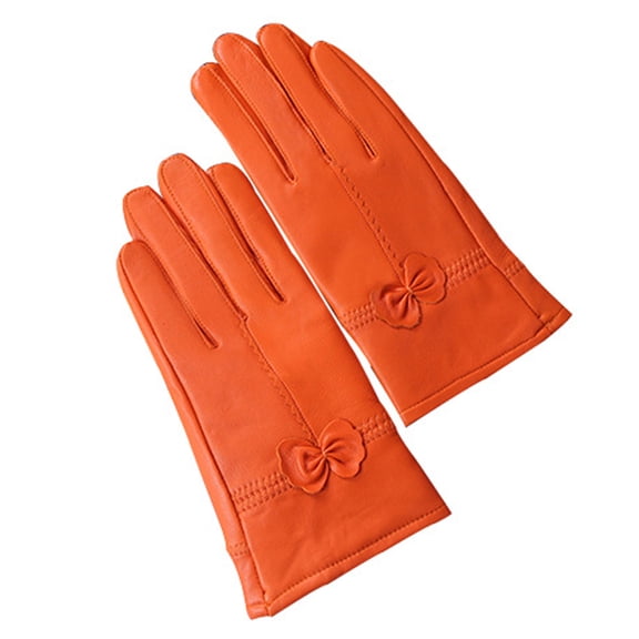 Wrist Length Real Lambskin Gloves for Women Winter Driving Warm Gloves for Girls