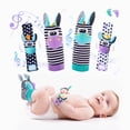 thumbnail image 1 of Wrist Rattle Foot Finder Socks Set for Baby Arm Hand Rattle Feet Leg Ankle Socks Newborn Soft Sensory Toys Baby Socks Newborn Rattles Toys Easter Gifts 0-3 6-12 Months Infant Girl Boy, 1 of 6
