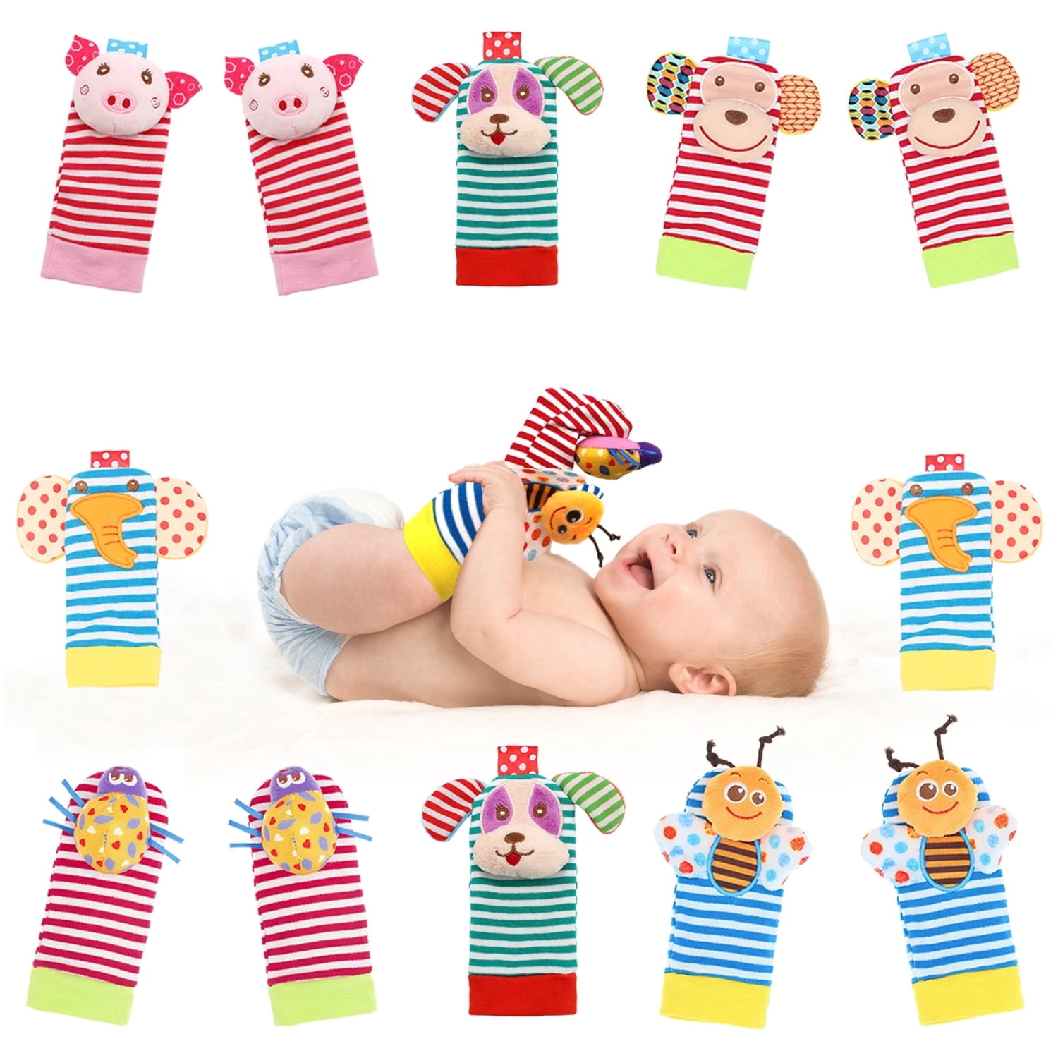 Wrist Rattles Foot Finder Rattle Sock Baby Rattle Toy, Arm Hand ...