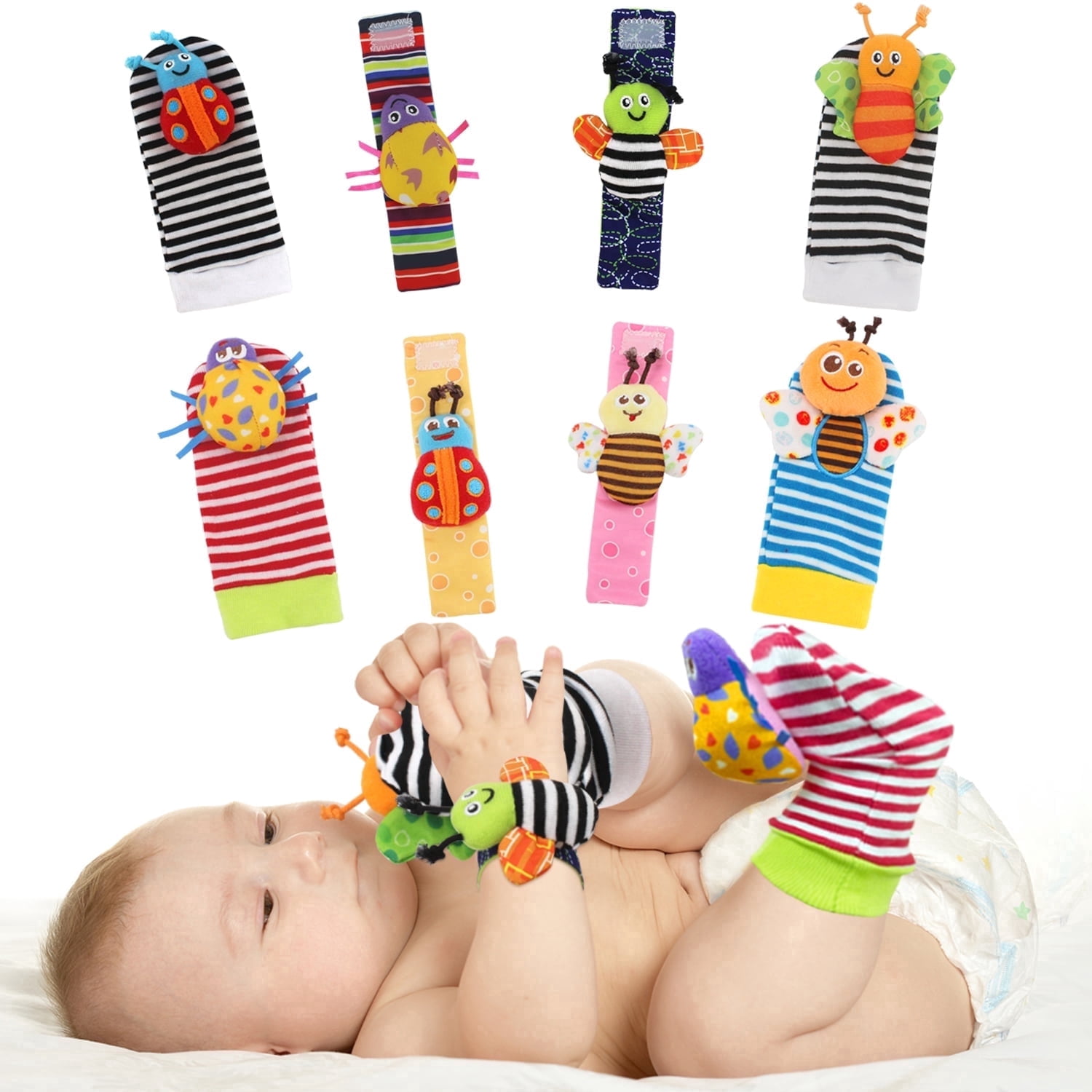 Wrist Rattles Foot Finder Rattle Sock Baby Rattle Toy, Arm Hand ...