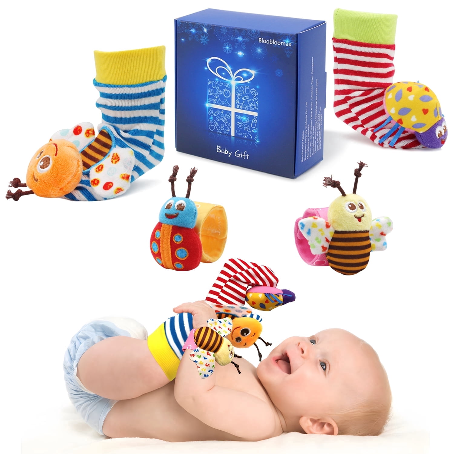W Rattle Baby Wrist Rattles Foot Finder Rattle Sock Baby Rattle Toy, Arm Hand ...