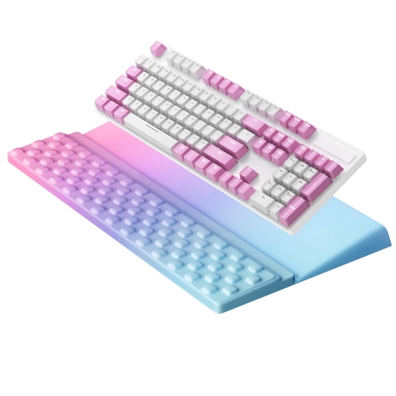 Wrist Rest Memory Foam Support For Typing & Gaming Tilted Pad Aesthetic Desk Accessories Office Carpal Tunnel Purple Blue