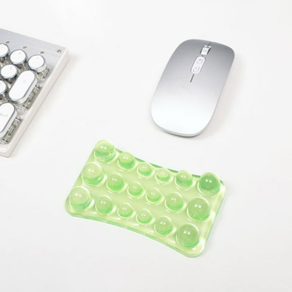 Wrist Rest, Transparent Crystal Gel Mouse Pad, Waterproof Soft Support Wrist Cushion for Desk Work Computer, Green