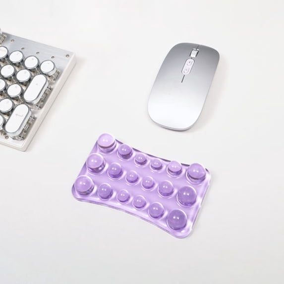 Wrist Rest, Transparent Crystal Gel Mouse Pad, Waterproof Soft Support Wrist Cushion for Desk Work Computer, Purple