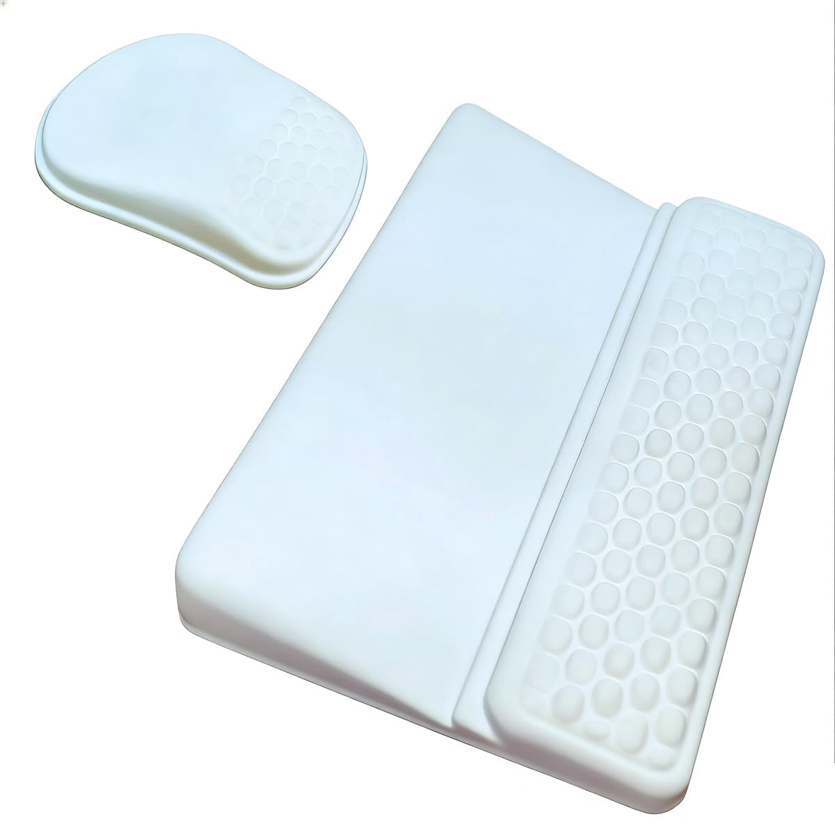 Wrist Rest -ergonomic Mouse Pad- With Carpal Tunnel Massage Bumps And Full Memory Gel Design - Ideal Frequent Computer (white)