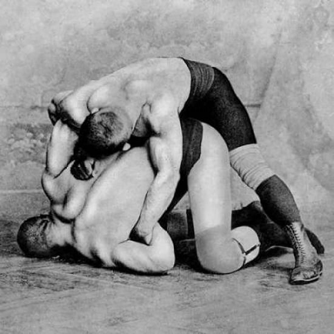 Wrist Roll Russian Wrestlers Canvas Art - Vintage Wrestler (24 x 24)