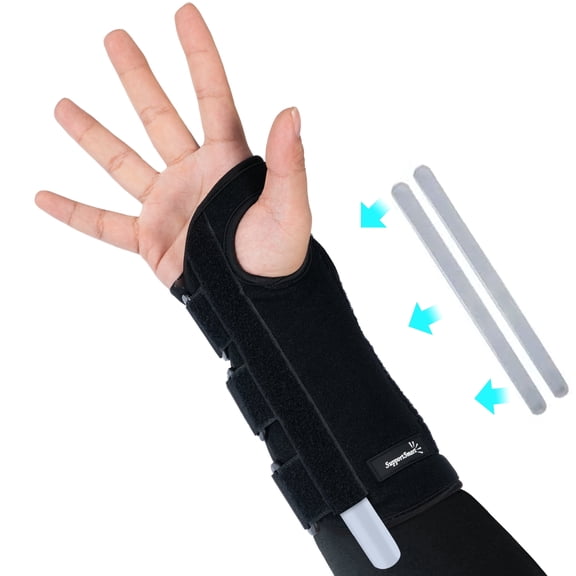 Wrist Smart Deluxe Carpal Tunnel Brace - Night Sleep Support with Metal Splint, Adjustable Hand Brace for Arthritis - Breathable Wrist Stabilizer for Women Men - Left