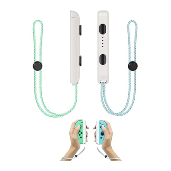 Wrist Strap Compatible with Switch Joycon, 2 Pack Switch Joy con Strip Replacement Accessories Compatible with Joy Con Controller Adjustable Tightness - White