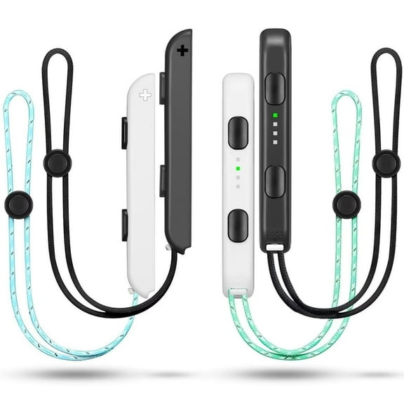 Wrist Strap for Joycon 4 Pieces Switch Parts Accessories Controller Attachments Compatible with Joy Con,Dual Joycon Remote Comfort Controller Straps Black White 2 Pairs