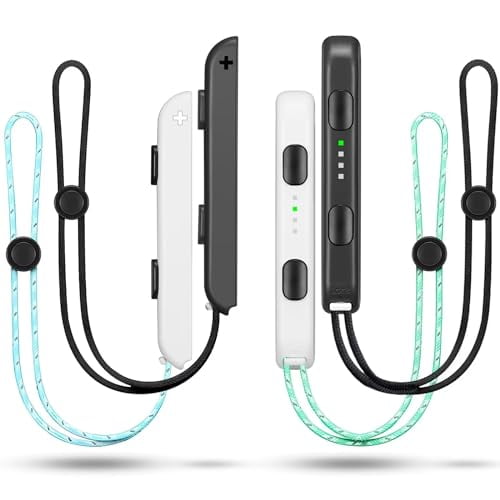Wrist Strap for Joycon 4 Pieces Switch Parts Accessories Controller Attachments Compatible with Joy Con,Dual Remote Comfort Controller Straps Black White 2 Pairs