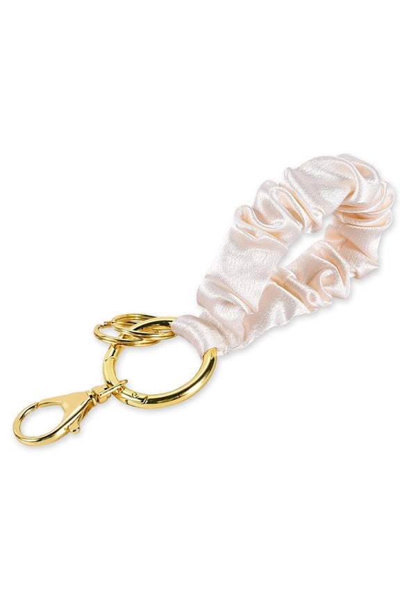 Wrist Strap Key Chain,Elastic Scrunchie Bracelet,Multifunctional Key Ring for Women (Pink)