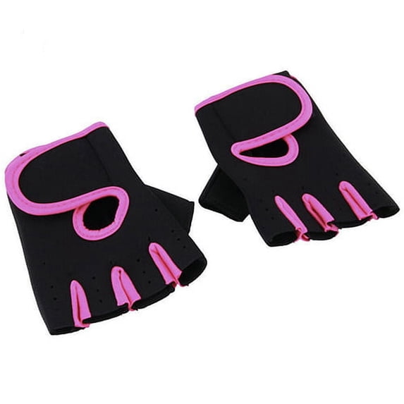Wrist Support Half Finger Fitness Gloves,Unisex Weight Lifting Training Thermal Mittens,Gym Cycling Non Slip Hand Gear,Elastic Stretch Sweat Wicking Anti Abrasion Sports Mittens,Hot Pink,L