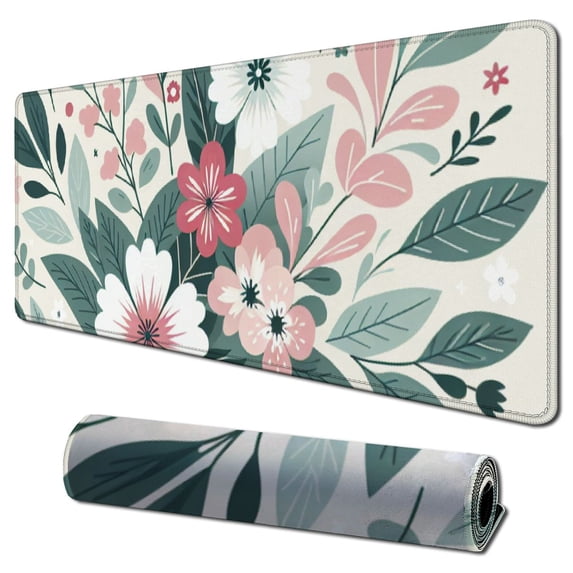 Wrist Support Mouse Pad Anti Slip Rubber Wrist Rest Mousepad Small Desktop Notebook Mouse Mat for Working and Gaming (Pink Floral Wrist)