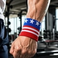thumbnail image 1 of Wrist Sweat Bands, Tennis Wrist Sweatbands Usa Patriotic Style, Volleyball Wrist Guard Absorbent Wristband, 3X3 Inch Breathable Terry Cloth Wrist Band, Moisture Wicking Sweatband, 1 of 4