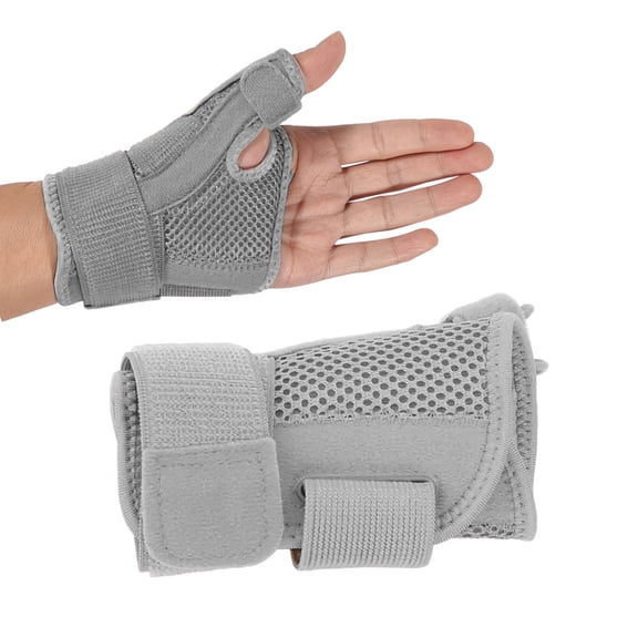 Wrist Thumb Brace for Men and Women, Fully Adjustable Thumb Brace with Flexible Thumb Support for Thumb Support[Gray]6.89" x 5.91"Grey