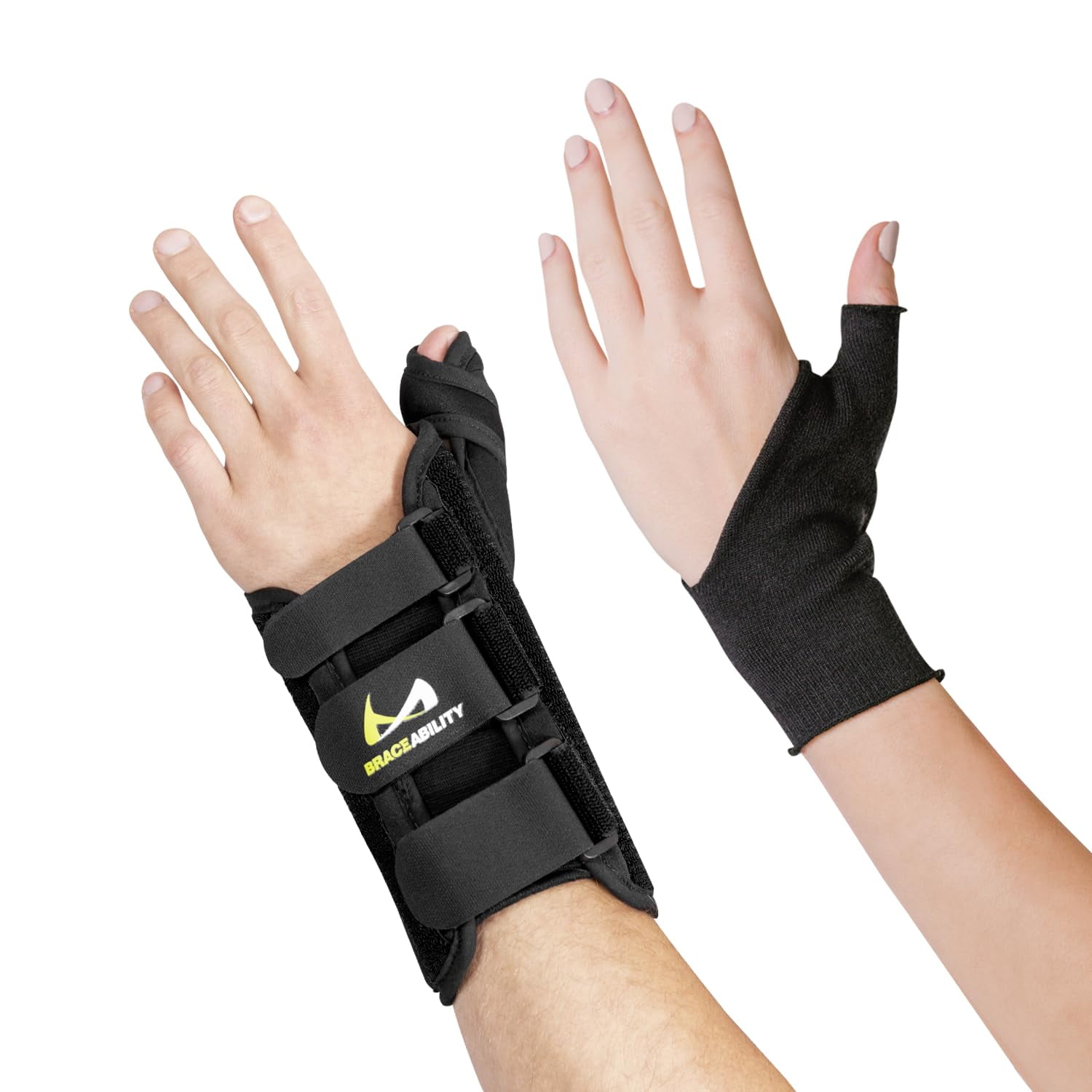 Wrist and Thumb Splint + Soft Undersleeve Bundle Ultimate Arthritis, De Quervain