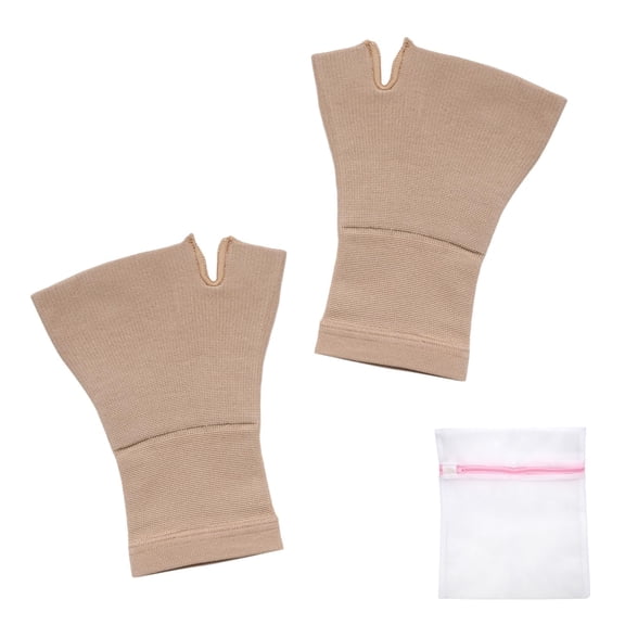 Wrist And Thumb Support, 2 Pcs Thumb Support For Arthritis, Sprain, Hand Instability, Wrist Braces Right Left Hand Compression Gloves For Women Men Breathable Guard Hand For Carpal Tunnel Beige