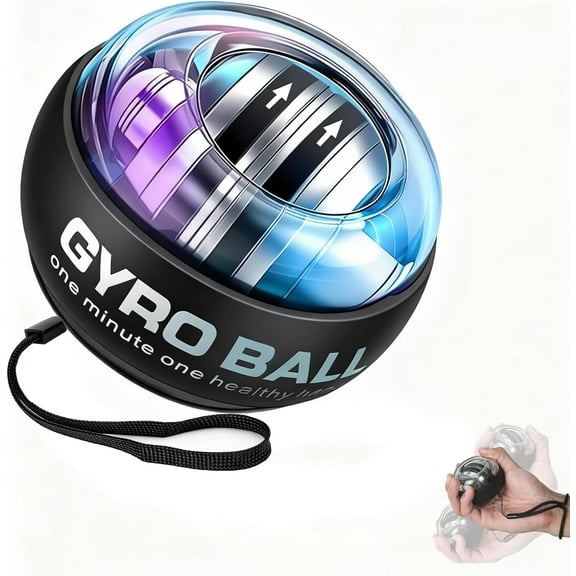 Wrist Trainer Ball Auto-Start Gyroscopic Forearm Exerciser Gyro Ball for Strengthen Arms, (1pcs-black)