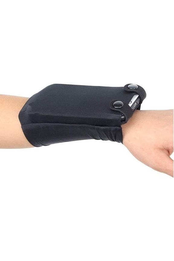Wrist Wallet, Sport Accessory with Buttons Pocket for Both Men and Women for Travel, Running, Walking to Store Personal Belongings, Black