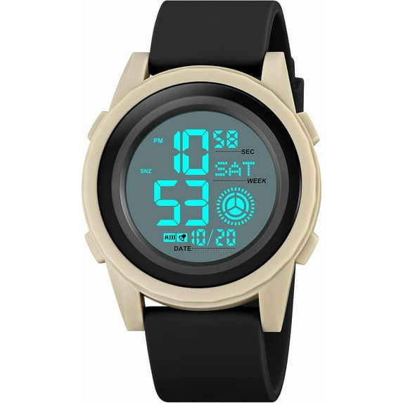 Wrist Watch for Men, Digital Sports Waterproof Watch with Dual Time Chronograph Countdown Alarm Backlight