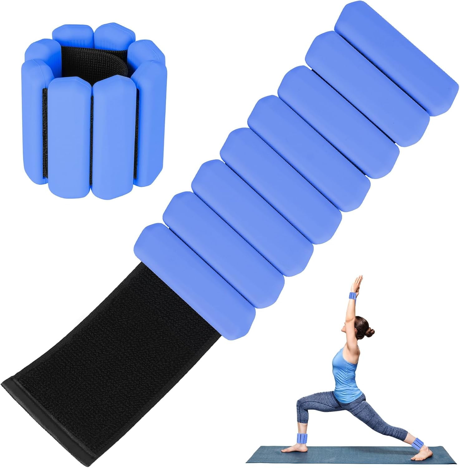 Wrist Weights Set of 2(1Lbs Each), Adjustable Wrist and Ankle Weights for Women and Men, Wearable Arm & Leg Weights Set for Walking, Yoga, Swimming, Cardio, Aerobics, Gym