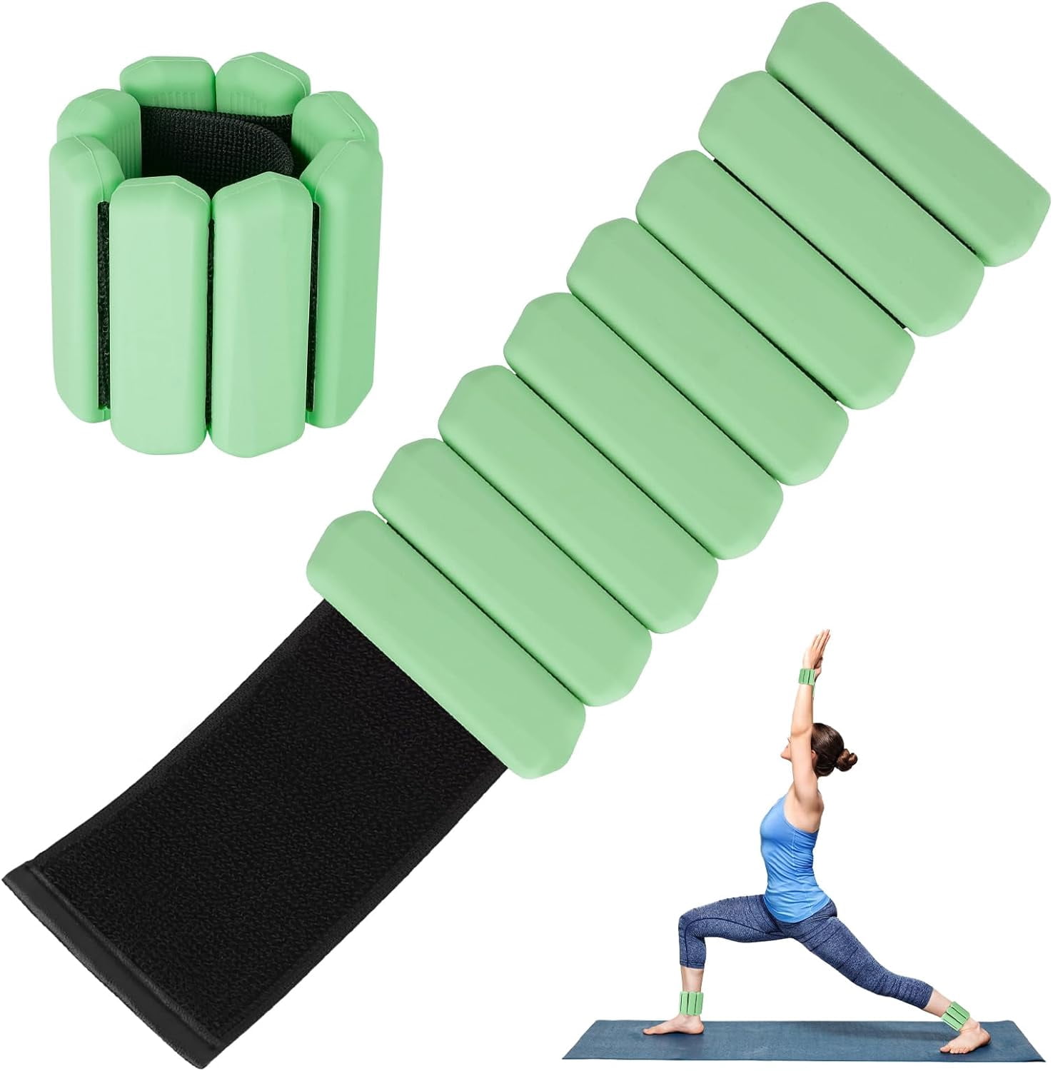 Wrist Weights Set of 2(1Lbs Each), Adjustable Wrist and Ankle Weights for Women and Men, Wearable Arm & Leg Weights Set for Walking, Yoga, Swimming, Cardio, Aerobics, Gym