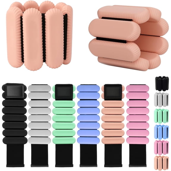 Wrist Weights, Silicone Adjustable Ankle Weights for Women Men - Strengthen Arms and Legs Ideal for for Home Gym Workout, Running, Yoga, Pilates, Barre, Exercise, Strength Training