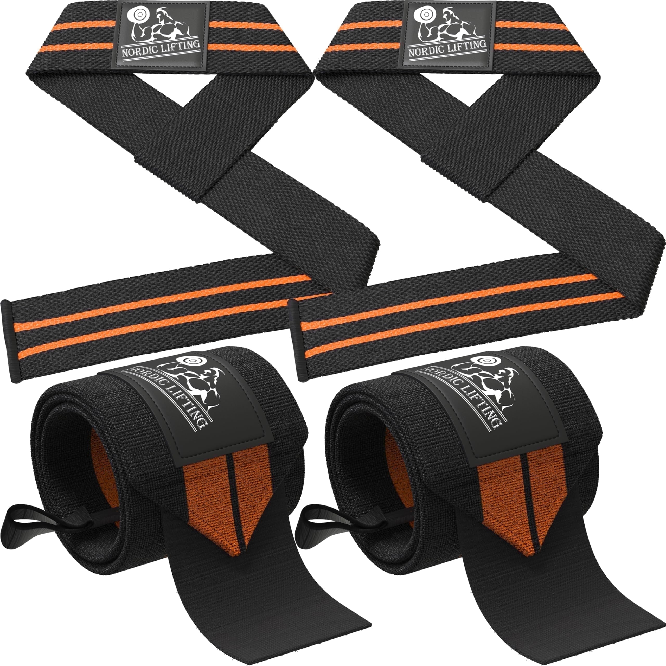 Wrest Raps Nordic Lifting 18in Wrist Wraps and 24in Lifting Straps Set for ...