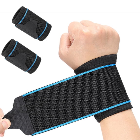 Wrist Wraps for Men and Women, 2 Pack Adjustable Compression Wrist Wrap for Pain Relief, Wrist Support, Pain Relief, Lifting Straps Wrist Bands for Fitness, Weightlifting, Gym Workout