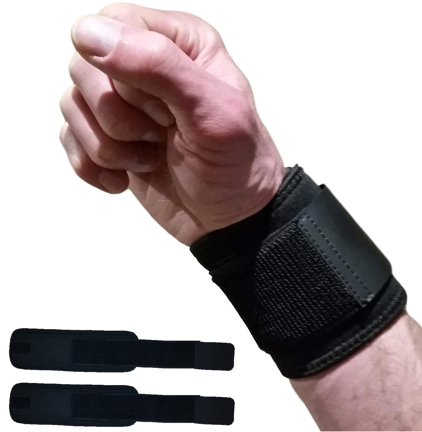 Wrist Wraps for Wrist Support - Wrist Compression for Tendonitis, Arthritis \u0026 Carpal Tunnel Relief. Great Alternative to a Bulky Wrist Brace or Wrist Splint. Fits Left or Right Hands (2 Wraps)
